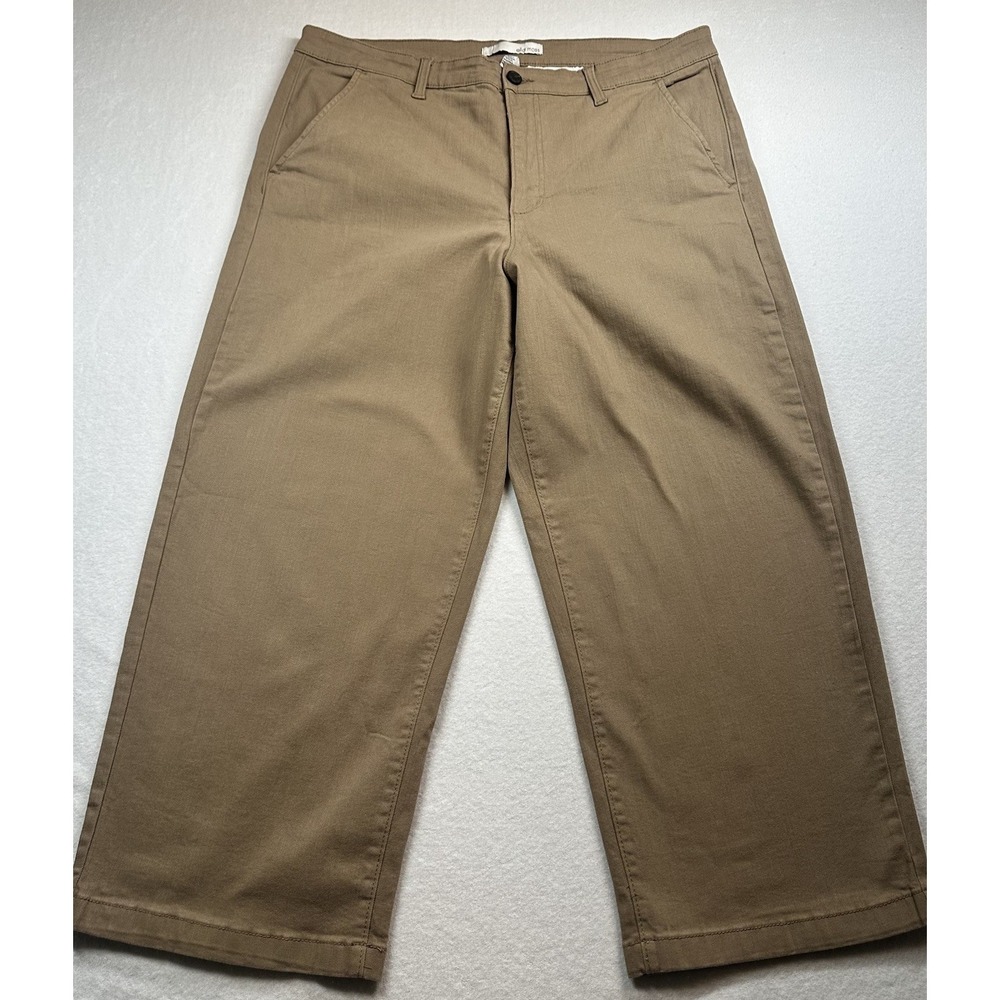 Ella Moss Women's Brown Wide Leg Pants Size‎ 16 High Rise Trouser Casual Career